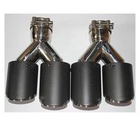 Exhaust Tip Rear 2PCS 2.5" 63mm Inlet 3.5" 89mm Outlet Carbon Fiber Exhaust Tip Universal Muffler Tips Dual Pipe Quad Tips Tail Pipe Exhaust Pipe Cap(67MM IN-89MM OUT)