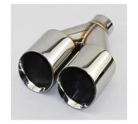 Exhaust Tip Rear Accessories Stainless Steel Black And Bright Face Y-type Double Outlet Straight Edge Exhaust Pipe Tailpipe Tail Pipe Exhaust Pipe Cap(63MM - 101MM)