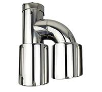 Exhaust Tip Rear Car Accessories Stainless Steel H-type Double Outlet Straight Edge Exhaust Pipe Tailpipe Tail Pipe Exhaust Pipe Cap(Right in60-out89)