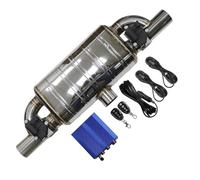 Exhaust Tip Rear Car Exhaust Pipe Electric Variable Valve Mufflers Remote Control Button Universal T Shape One In Two Out Tail Pipe Exhaust Pipe Cap(Button 70MM)
