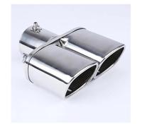 Exhaust Tip Rear Car Exhaust Pipe Muffler Tail Pipe Outlet Nozzle End Universal Square End One Change Two Double Out ID 63MM Tail Pipe Exhaust Pipe Cap(C-Straight)