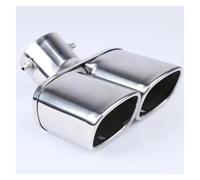 Exhaust Tip Rear Car Exhaust Pipe Muffler Tail Pipe Outlet Nozzle End Universal Square End One Change Two Double Out ID 63MM Tail Pipe Exhaust Pipe Cap(D-Bend)