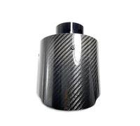 Exhaust Tip Rear Glossy Exhaust Pipe Universal Exhaust Stainless Steel Carbon Tailpipe Outlet 130MM Nozzles Muffler Tip Tail Pipe Exhaust Pipe Cap(63MM IN 76MM OUT)