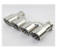 Exhaust Tip Rear Stainless Steel Surface Bright Unmarked H-type Double Outlet Roll-edge Exhaust Pipe Tailpipe Welding Muffler Tail Pipe Exhaust Pipe Cap(57MM - 89MM)