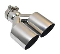 Exhaust Tip Rear Universal 304 Stainless Steel Car Double Cylinder Rear Exhaust Tailpipe Muffler Export Exhaust Tips(51MM IN- 76MM OUT)