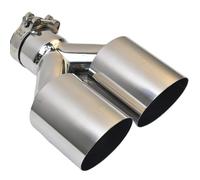 Exhaust Tip Rear Universal 304 Stainless Steel Car Import Double Cylinder RearMuffler Export Stainless Steel Exhaust Tips(57MM IN- 76MM OUT)