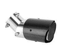 Exhaust Tip Single Tube Carbon Fiber ABS Car Exhaust Pipe Universal Adjustable Tail Flame Decor Protective Head Essential Tailpipe(Straight Edge Non lu)