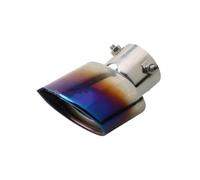 Exhaust Tip Stainless Steel Silenced Tail Throat Silver Black Stra Auto General Shark Belt Net Tail Throat Modified Exhaust Pipe Tail Nozzle(Curved bake blue)