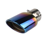 Exhaust Tip Stainless Steel Silenced Tail Throat Silver Black Stra Auto General Shark Belt Net Tail Throat Modified Exhaust Pipe Tail Nozzle(Straight baked blue)