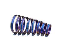 Exhaust Tip T-Bolt Hose Clip Clamps 37mm-102mm Adjustable Pipe Fix Universal Clamp Titanium Blue Two In One Stainless Steel Tail Pipe(76-96mm)