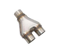 Exhaust Tip Tail Car 409 Stainless Steel Exhaust Pipe Modified Y-type Three-way H-X Four-way Connection Pipe 51 57 63 76MM Car Exhaust Muffler Pipe(Y 57MM)