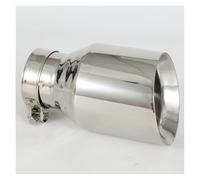 Exhaust Tip Tailpipe 1 Piece End Chrome Pipe+Car Exhaust Tip 304 Stainless Steel Universal(63MM IN 101MM OUT)