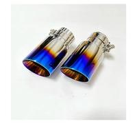 Exhaust Tip Tailpipe 1 Piece Exhaust Pipe Silencer Tail Throat Stainless Steel Roasted Blue Wasp Nest Large Diameter Trumpet Mouth Automobile Parts(77mm-114mm)