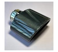 Exhaust Tip Tailpipe 1 Piece Oval Car Exhaust Tip Black Glossy Carbon Fiber Black Pipe System Nozzle Tail Muffler Tips For All Car(ID 51MM-OD 115MM)