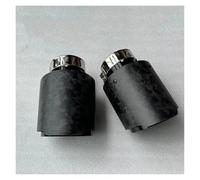 Exhaust Tip Tailpipe 1 Piece Single Car Exhaust Tips Black Stainless Steels Pipe Matte Forged Carbon Fiber Muffler Tailpipe Universal(ID 63MM-OD 76MM)