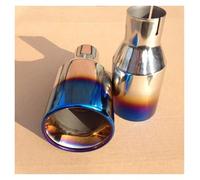 Exhaust Tip Tailpipe 1 Piece Universal Car Rear Round Exhaust Pipe Tail Muffler Tip For Car Pipes Stainless Steel Blue Paint(63MM IN-89MM OUT,B)