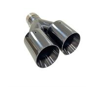 Exhaust Tip Tailpipe 1piece Exhaust Pipe Tail Throat Refit 4 Exits Personalized Voice Y-shaped Double Output Large Caliber Stainless Steel Titanium Black(60mm-89mm)