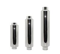 Exhaust Tip Tailpipe Car Exhaust Systems Muffler Middle Pipe Silver Stainless Steel Size O.D 51MM 57MM 63MM 70MM 76M Universal(Ength 400mm 51MM)
