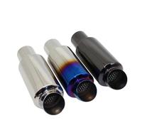 Exhaust Tip Tailpipe Universal Car Motorcycle Exhaust System Muffler Tail Pipe Tip 51mm 63mm 76mm Stainless Steel(Titanium 76MM)