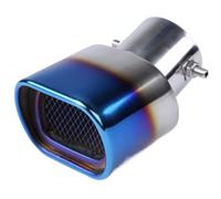 Exhaust Tip Universal Car Auto Square Exhaust Muffler Tip Stainless Steel Pipe Chrome Trim Modified Rear Tail Throat Exhause Liner Tailpipe(4 bend)