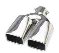 Exhaust Tip Universal Car Square Exhaust Muffler Tip 63mm Double Tail Pipe Modified Auto Parts Straight(Style A)