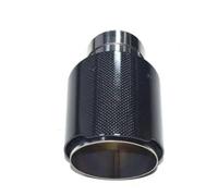 Exhaust Tip Universal Exhaust Tip Car End Pipes | 1 Pcs Car Carbon Fibre Tail Throat Stainless Steel Bright Black Twill Glossy(In60-101mm style 2)