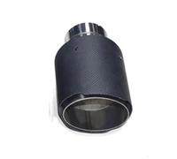 Exhaust Tip Universal Exhaust Tip Car End Pipes | 1 Pcs Car Carbon Fibre Tail Throat Stainless Steel Bright Black Twill Glossy(In60-101mm style 1)