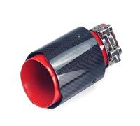 Exhaust Tip Universal Inlet 51/60/63mm Outlet 76/89/101mm Red/blue Car Exhaust Pipe Modified Muffler Tail Tip Exhaust Tailpipe Tip(RED In60-Out76)