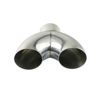 Exhaust Tip Universal Stainless Steel 201 Car Exhaust Y-Pipe 51mm To 63mm Converter Modified Muffler Y Shape Connect Pipe Exhaust Tail Pipe(Style B)