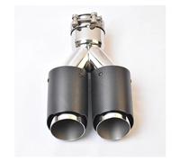 Exhaust Tip Universal Stainless Steel Dual Equal Length Exhaust Pipe End Tail Middle Muffler Tip Glossy 1PC Tail Throat(76-101MM)