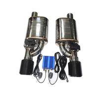Exhaust Tips 1 Pair Universal Car Exhaust Electric Valve Control Exhaust Pipe Kit Adjustable Valve Angle Silencer Stainless Tail Throat(Remote d 76MM)