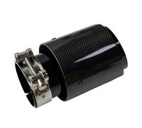 Exhaust Tips 1 Pcs Glossy Carbon Fiber Black Stainless Steel Exhaust Pipe Tailpipe For All Car Exhaust Tip(ID 70MM-OD 101MM)