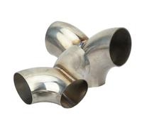 Exhaust Tips 51/57/70/76mm Car Exhaust Y Shape Connector Universal Stainless Steel 2/2.25/2.5/3.0inch Adapter Coupler Connection Pipe(57mm)