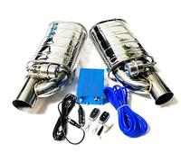 Exhaust Tips 51MM/63MM/76MM Exhaust Pipe Modified Motors Vacuum Exhaust Valve Muffler Dual Remote Control Left And Right Air Pump Universal(A Piar 51MM)