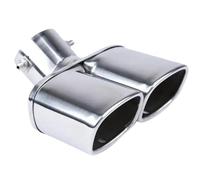 Exhaust Tips Car Exhaust Pipe Muffler Tail Outlet Nozzle End Universal Stainless Steel Square One Change Two Double Out ID 63MM(B-Straight)