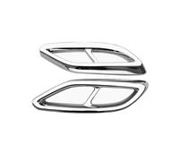 Exhaust Tips Car Exhaust Pipes For Benz For CLA Series 2020-2023 Stainless Car Exterior Tail Throat Liner Pipe Exhaust System Cover Trim Tail Throat Exhaust Pipe(Silvery)
