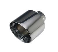 Exhaust Tips Car Exhaust Tip Gloss Black Interface 63mm Slant Outlet 127mm Universal Stainless Steel Auto Muffler Tail Pipe With Holes Auto Tail Tip Pipe
