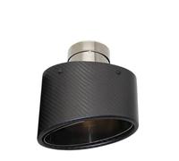 Exhaust Tips, Car Exhaust Universal Car Matte Carbon Fiber Muffler Tip Exhaust Pipe Nozzle Decoration Stainless Silver Oval 150mm Left Right(Right 60MM)