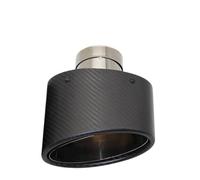 Exhaust Tips, Car Exhaust Universal Car Matte Carbon Fiber Muffler Tip Exhaust Pipe Nozzle Decoration Stainless Silver Oval 150mm Left Right(Right 67MM)