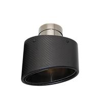 Exhaust Tips, Car Exhaust Universal Car Matte Carbon Fiber Muffler Tip Exhaust Pipe Nozzle Decoration Stainless Silver Oval 150mm Left Right(Right 48MM)