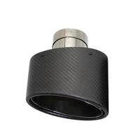 Exhaust Tips, Car Exhaust Universal Car Matte Carbon Fiber Muffler Tip Exhaust Pipe Nozzle Decoration Stainless Silver Oval 150mm Left Right(Left 63.0MM)