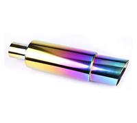 Exhaust Tips Car Tailpipe Universal Muffler Stainless Steel Modified Exhaust Valve Pipe Tip System Mufflers Tail Systems With Logo(Neo Chrome)