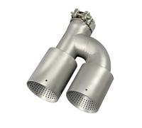 Exhaust Tips End Pipes 1PCS Matte Stainless Steel Dual Exhaust Tip Exhaust Muffler Tip H TYPE Nozzle For Golf For R MK7 For GTI Universal Exhaust