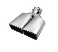 Exhaust Tips End Pipes Auto Muffler Silencer Bolt-on Exhaust Tip 6.3cm Inlet Dual Outlet Pipe Adapter Connector Stainless Steel