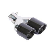 Exhaust Tips, Exhaust Tail Pipe Universal Tail Pipe Muffler Straight Exhaust System Fit use Fit use for AK Black Stainless Steel End Tips Car Accessories(80mm Double Tube 2pc)