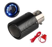 Exhaust Tips,Exhaust Tip Flash Decorative Lamp Car Muffler Motorcycle Exhaust Pipe Glowing Port Carbon Fiber General 63-65mm