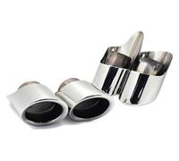 Exhaust Tips For Macan S 2.9T 3.0T 2014-2024 Exhaust Pipe Upgrade Stainless Steel Black Muffler Tip Nozzle Head(S Silver)
