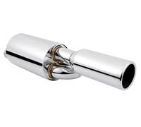 Exhaust Tips For Mustang 1964-UP Universal Twin Loop Exhaust Muffler 2.5" Inlet 4.0" Tip Chrome Polished