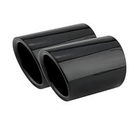 Exhaust Tips For Q7 TDI For Quattro 2006-2013 Car Exhaust Pipe Chrome Stainless Steel Muffler Tip AUTO Accessories 2pcs Tail Throat(95mm Black)