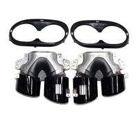 Exhaust Tips For W177 W118 A35 CLA35 GLA35 GLB35 Upgrade AMG 45 Exhaust Pipe Muffler Quad Out Nozzle Tip 1 Pair(Black-1)
